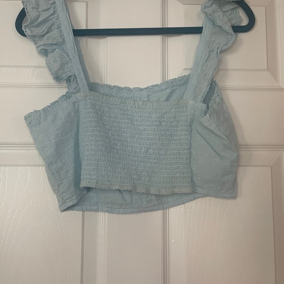 Miss Selfie Light Blue Sleeveless Women's Top - Picture 2 of 5